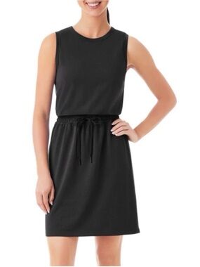 Sleeveless Black Drawstring Waist Casual Dress NEW S Black